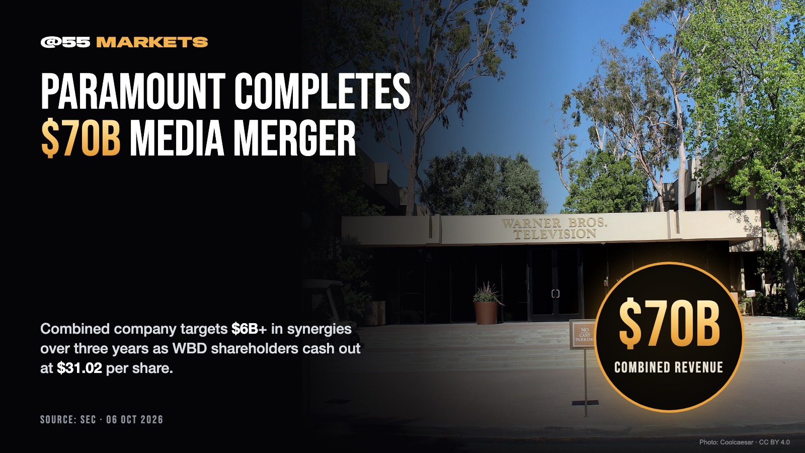 PARAMOUNT COMPLETES WARNER MERGER, FORMS SKYDANCE