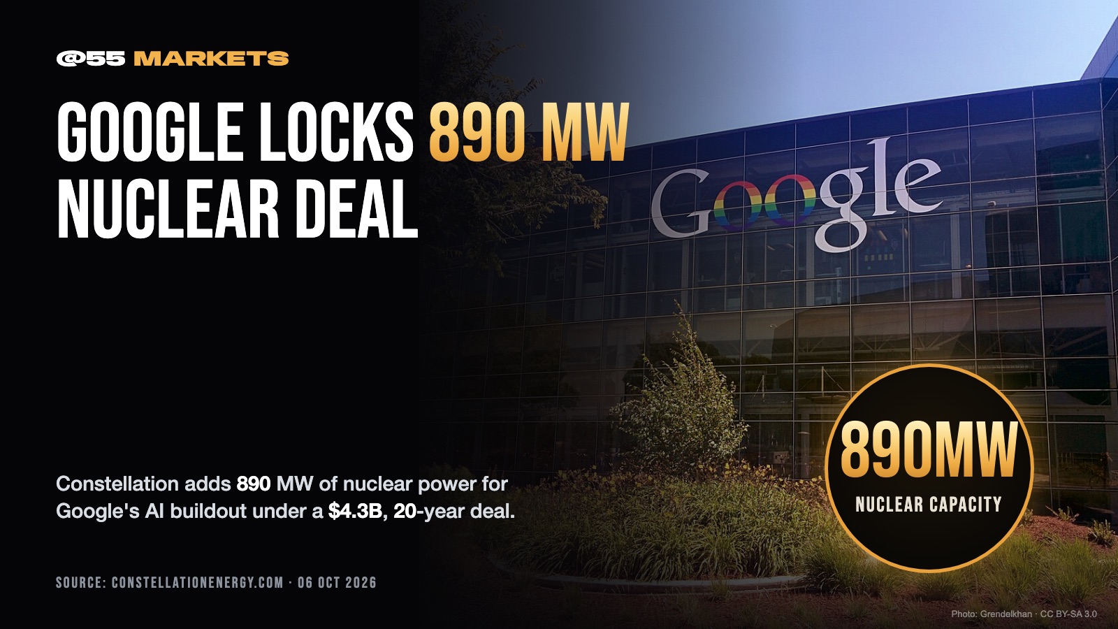 GOOGLE SIGNS $4.3 BILLION NUCLEAR POWER DEAL