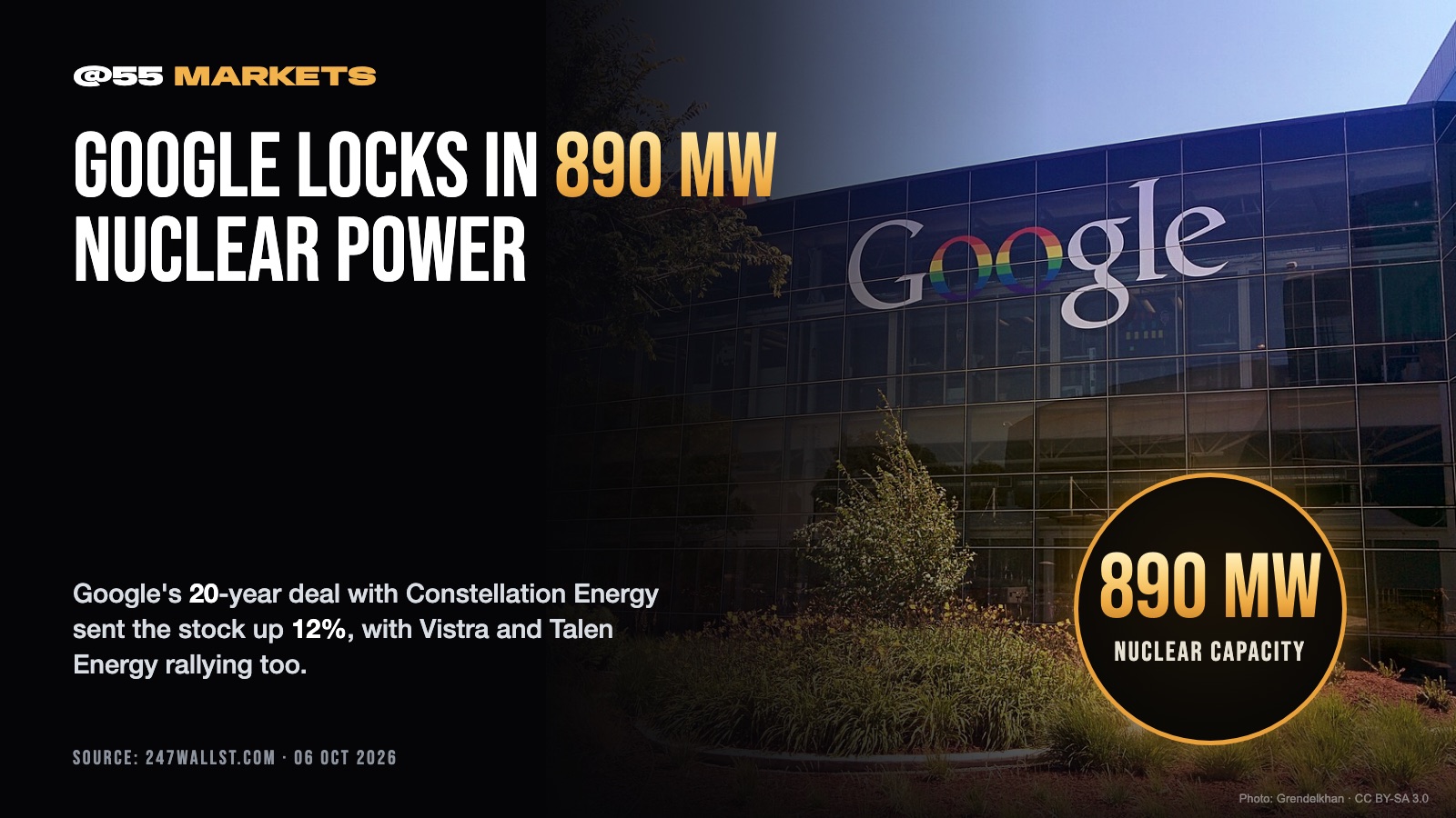 GOOGLE SIGNS 20-YEAR NUCLEAR DEAL WITH CONSTELLATION