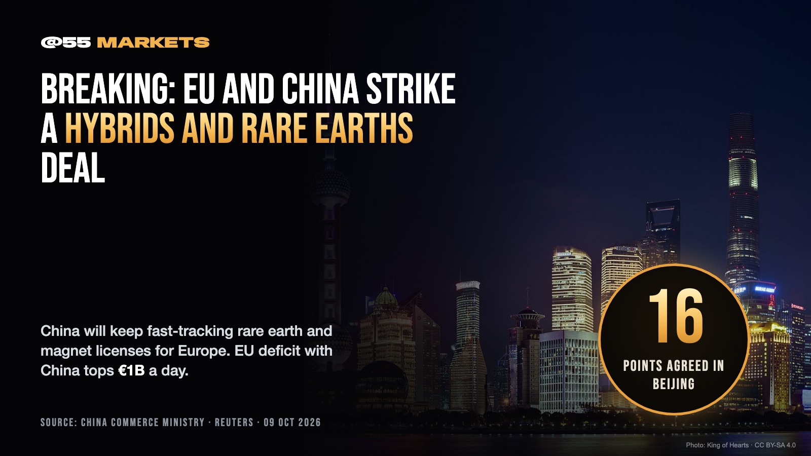 BREAKING: EU AND CHINA REACH DEAL ON HYBRIDS AND RARE EARTHS