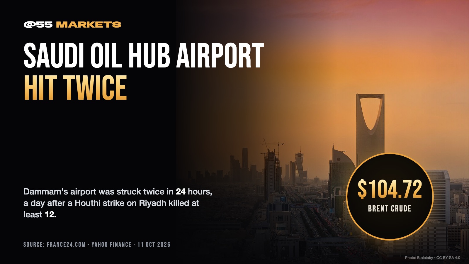 SAUDI OIL HUB AIRPORT HIT TWICE IN A DAY