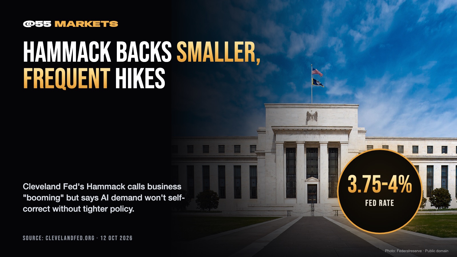 FED'S HAMMACK BACKS SMALLER, STEADIER RATE HIKES