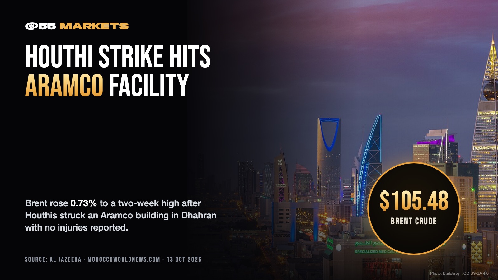 HOUTHI MISSILES HIT ARAMCO BUILDING IN DHAHRAN