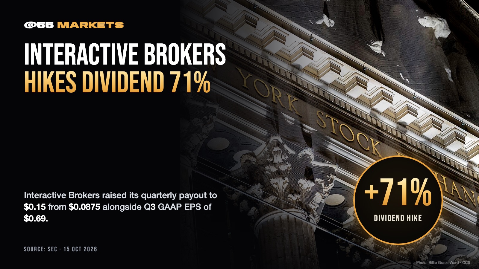 INTERACTIVE BROKERS HIKES QUARTERLY DIVIDEND 71 PERCENT