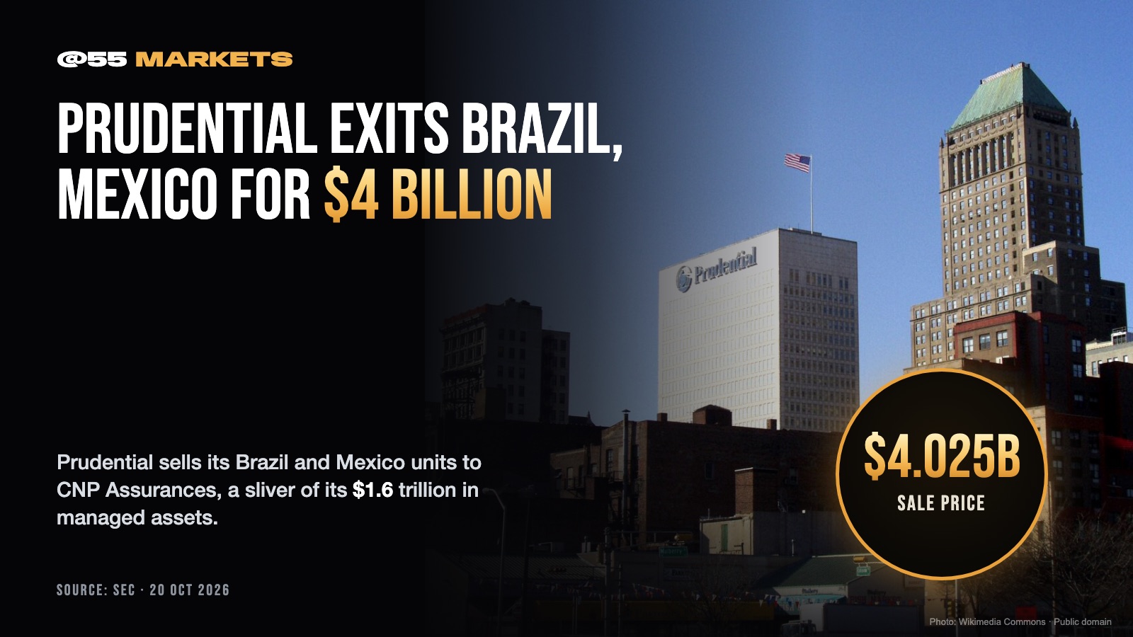 PRUDENTIAL EXITS BRAZIL AND MEXICO FOR $4 BILLION