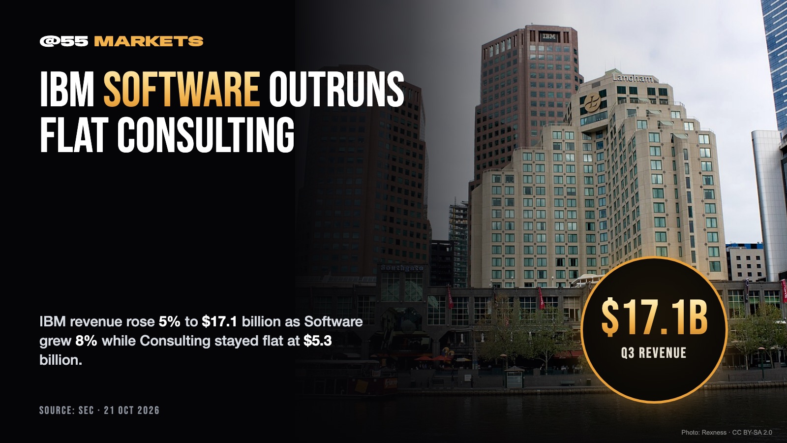 IBM SOFTWARE GROWTH OUTPACES FLAT CONSULTING BUSINESS