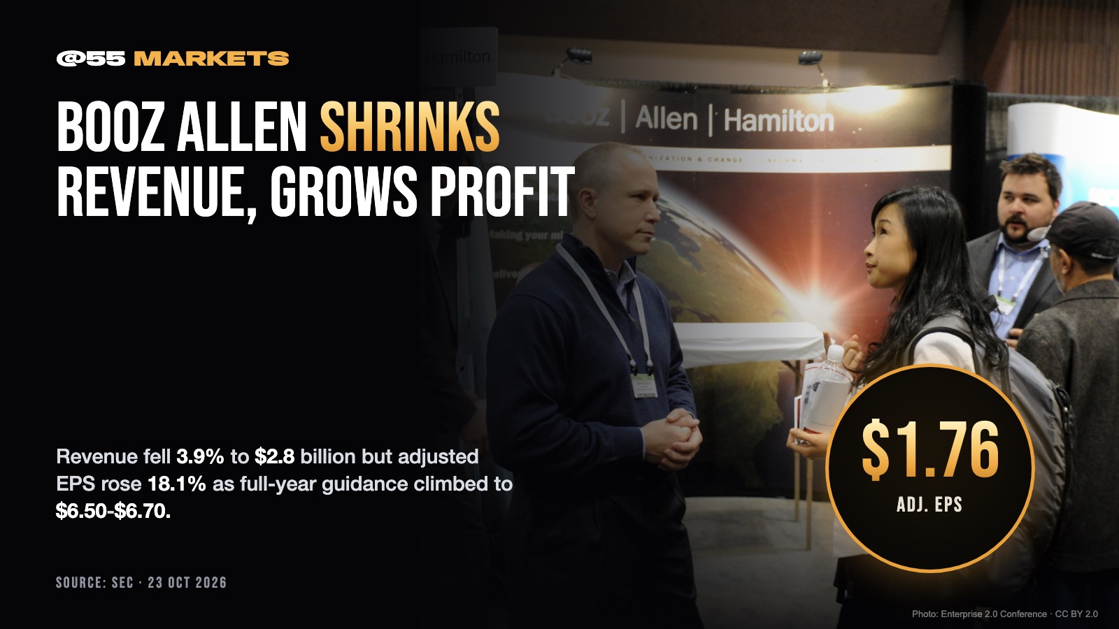 BOOZ ALLEN'S REVENUE SLIDES AS PROFIT GUIDANCE RISES
