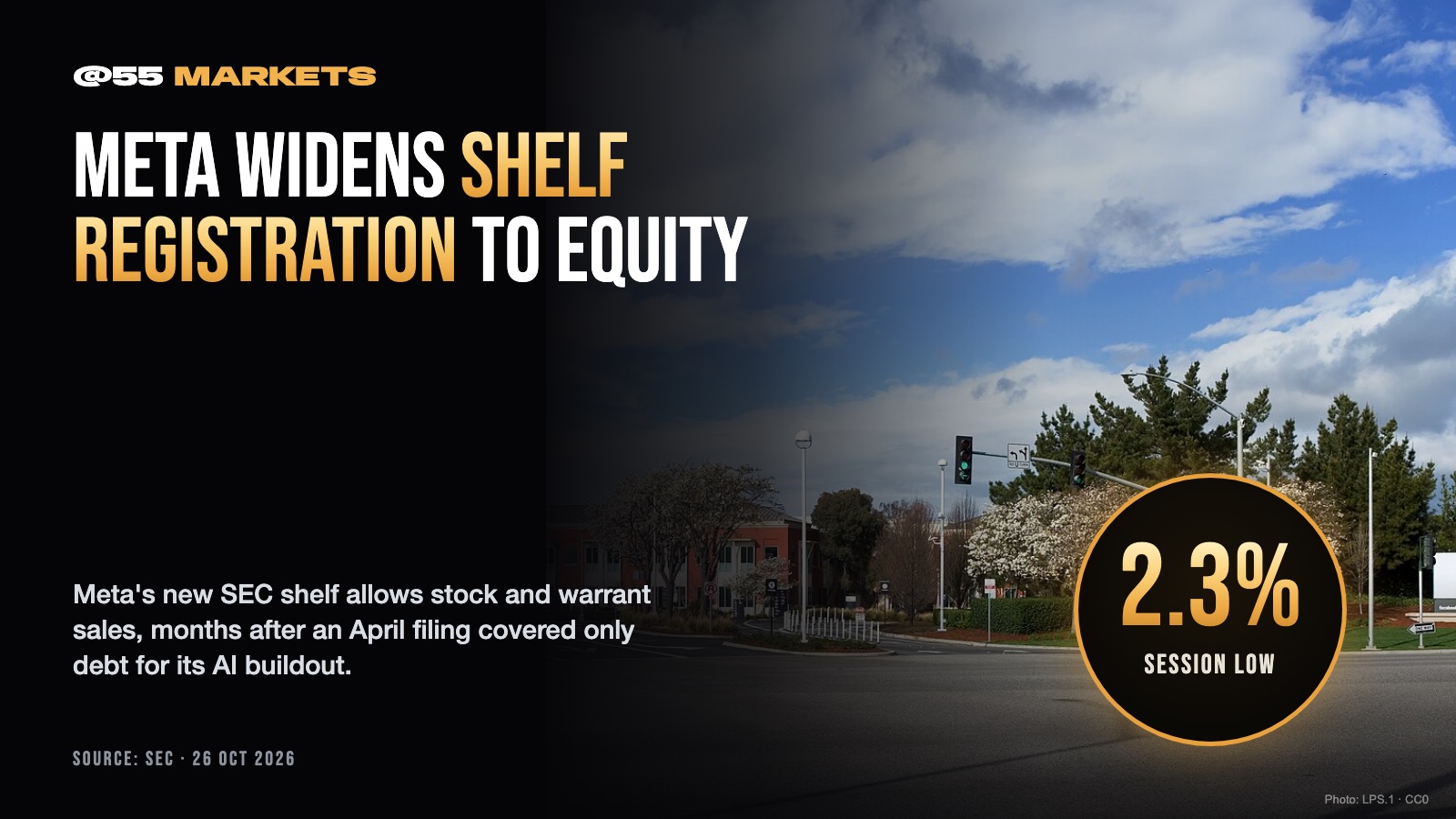 META WIDENS SEC SHELF FILING TO EQUITY
