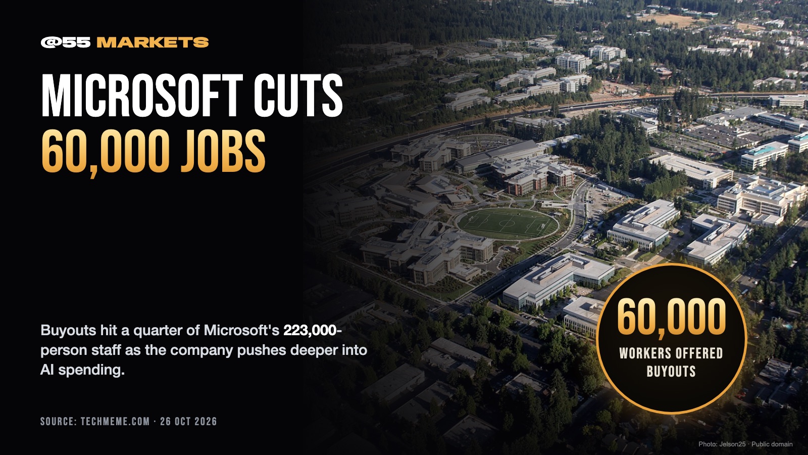 MICROSOFT OFFERS BUYOUTS TO 60,000 WORKERS