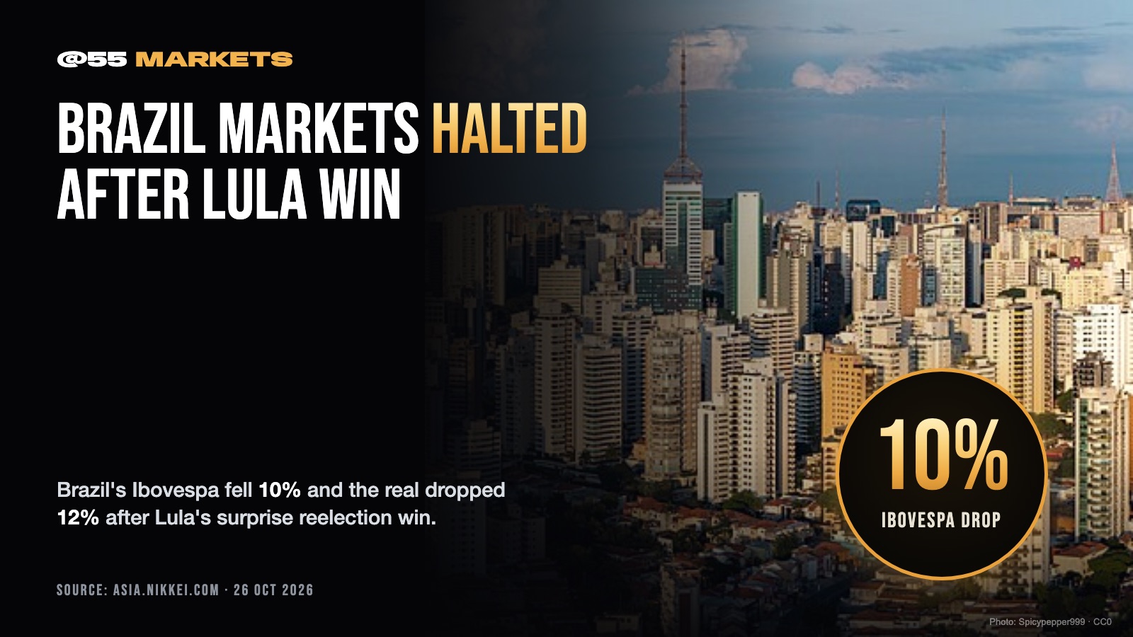 LULA WIN TRIGGERS BRAZIL MARKET HALT