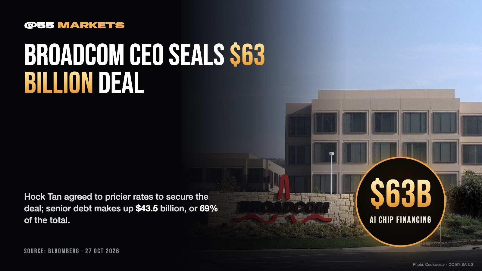 BROADCOM CEO STEPS IN TO SEAL $63B DEAL