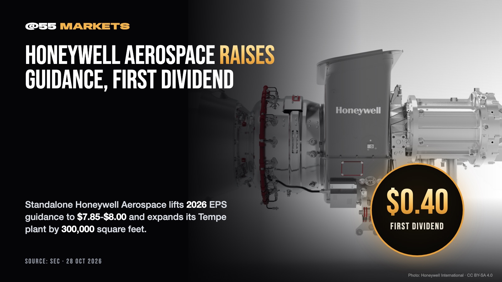 HONEYWELL AEROSPACE RAISES 2026 EPS GUIDANCE, DECLARES FIRST DIVIDEND