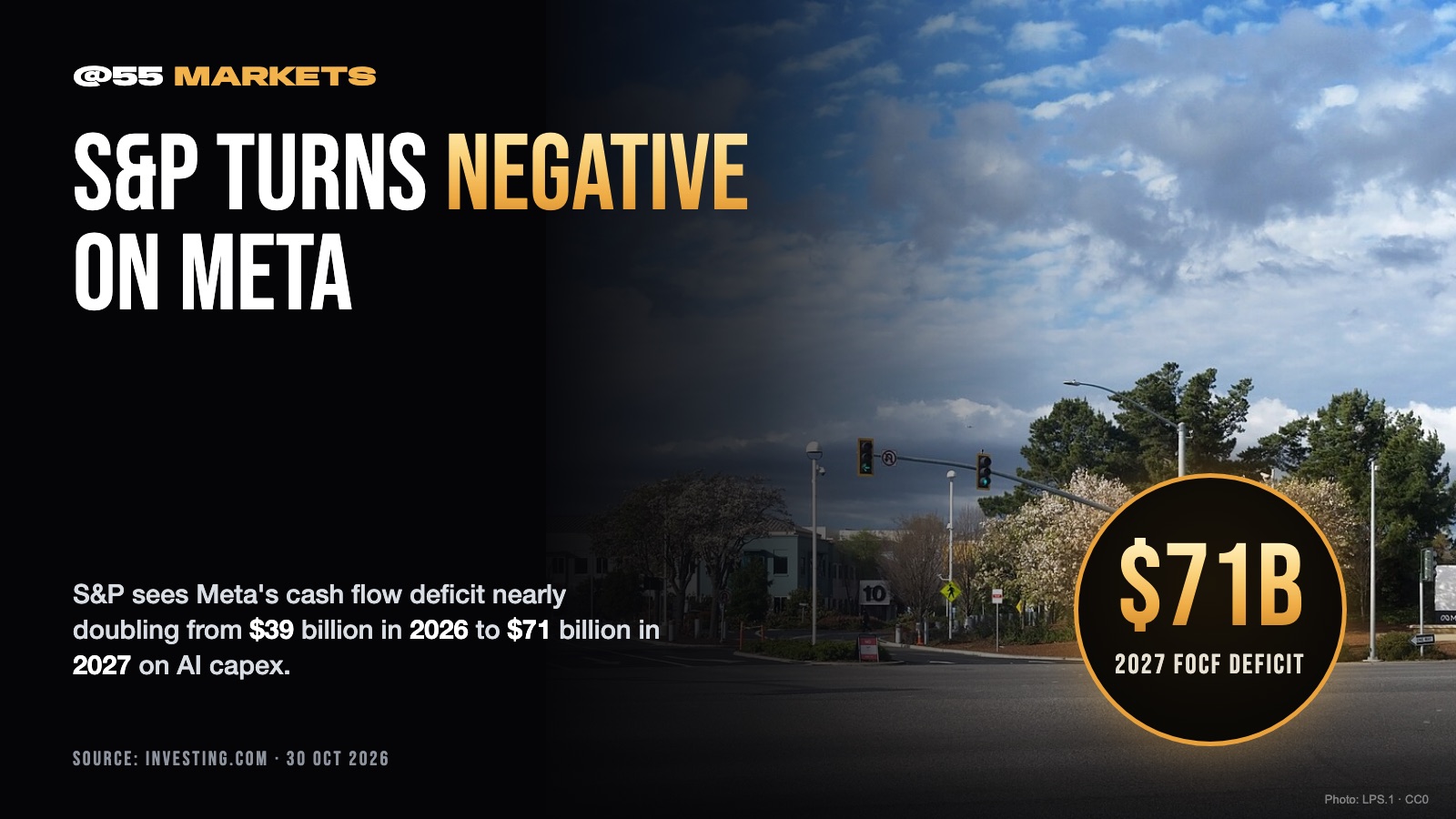 S&P TURNS NEGATIVE ON META'S CASH FLOW