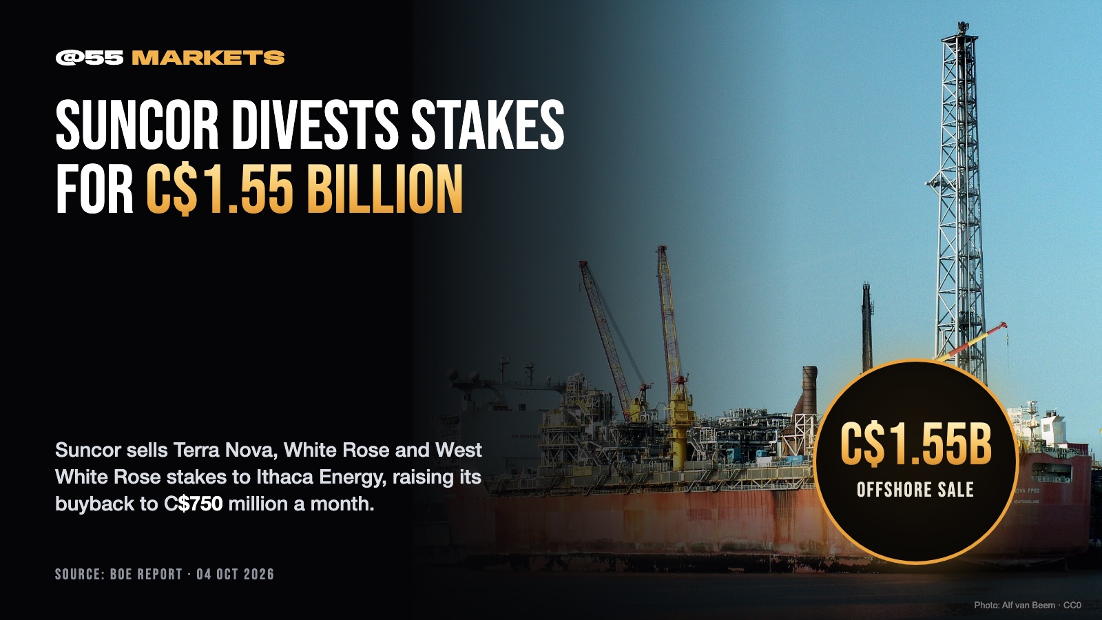 SUNCOR SELLS OFFSHORE STAKES, HIKES BUYBACK