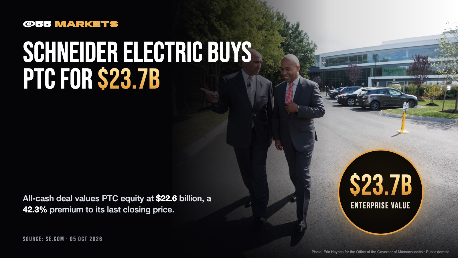 SCHNEIDER ELECTRIC TO ACQUIRE PTC FOR $23.7B