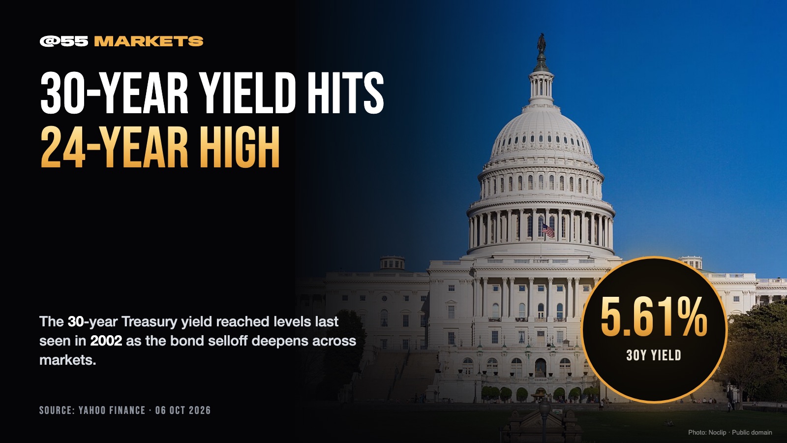 30-YEAR TREASURY YIELD HITS 24-YEAR HIGH